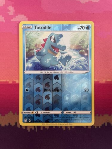Pokemon Card Totodile Fusion Strike Reverse Holo 055/264 Near Mint