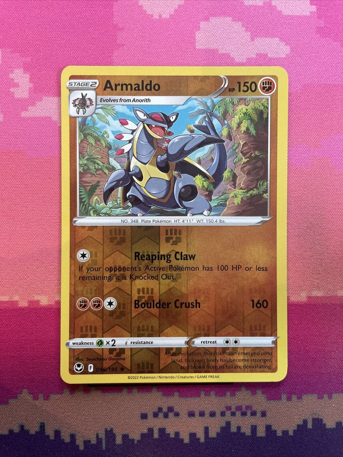 Pokemon Card Armaldo Silver Tempest Reverse Holo Rare 096/195 Near Mint