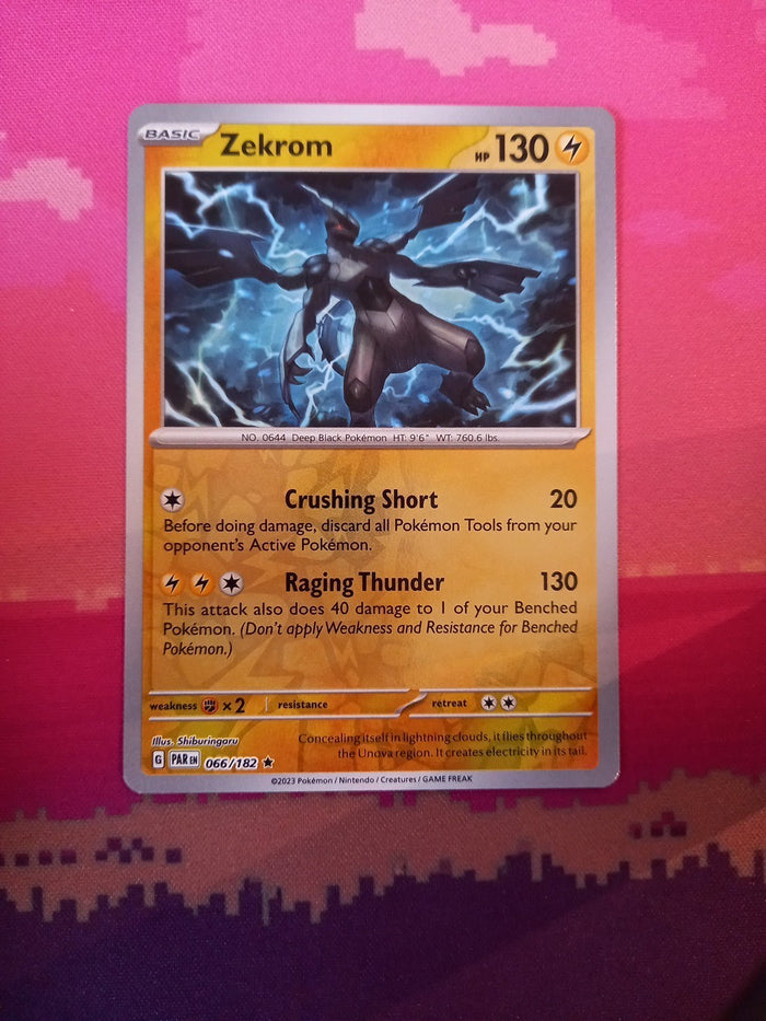 Pokemon Card Zekrom Paradox Rift Reverse Holo Rare 066/182 Near Mint