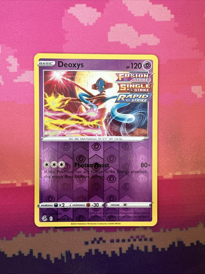 Pokemon Card Deoxys Fusion Strike Reverse Holo Rare 120/264 Near Mint