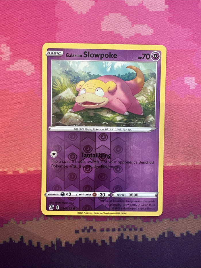 Pokemon Card Galarian Slowpoke Battle Styles Reverse Holo 054/163 Near Mint