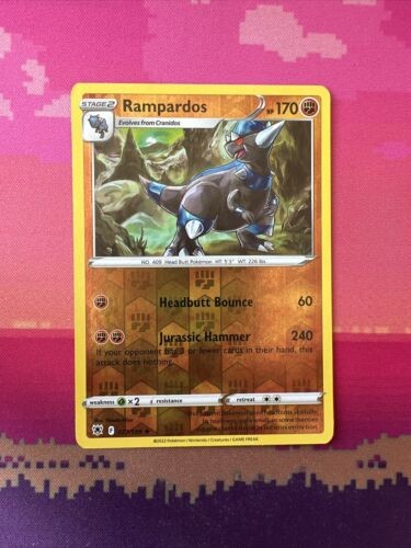Pokemon Card Rampardos Astral Radiance Reverse Holo Rare 077/189 Near Mint