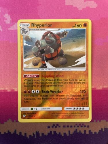 Pokemon Card Rhyperior Burning Shadows Reverse Holo Rare 67/147 Near Mint