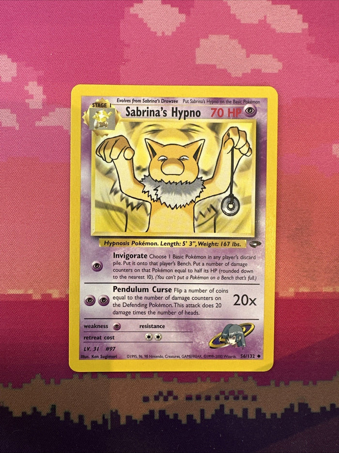 Pokemon Card Sabrina's Hypno Gym Challenge Uncommon 56/132 Near Mint