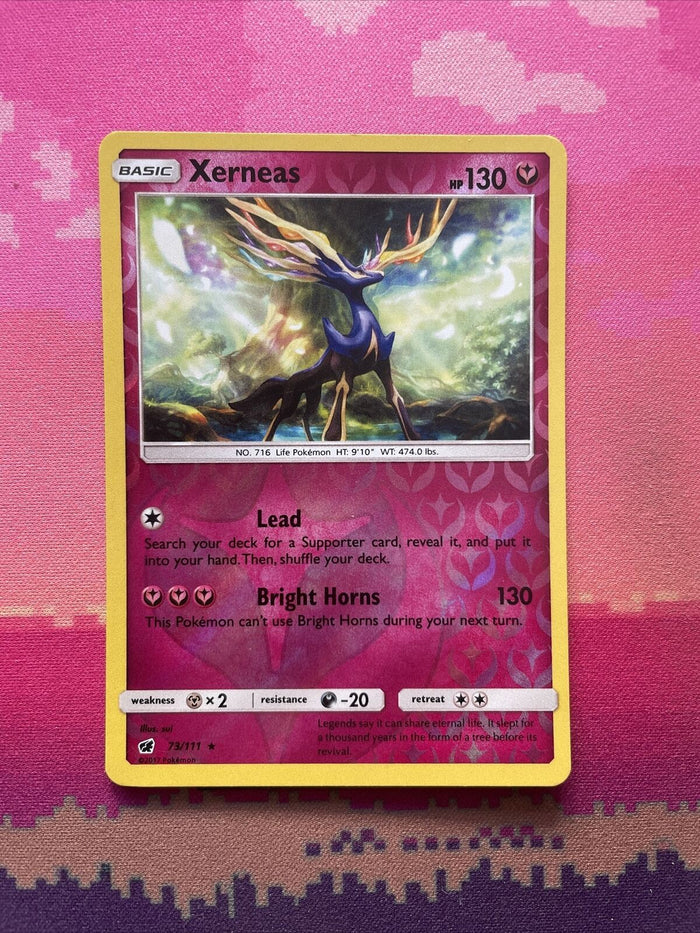 Pokemon Card Xerneas Crimson Invasion Reverse Holo Rare 73/111 Near Mint