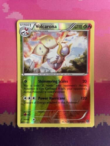 Pokemon Card Volcarona Steam Siege Reverse Holo Rare 15/114 Near Mint