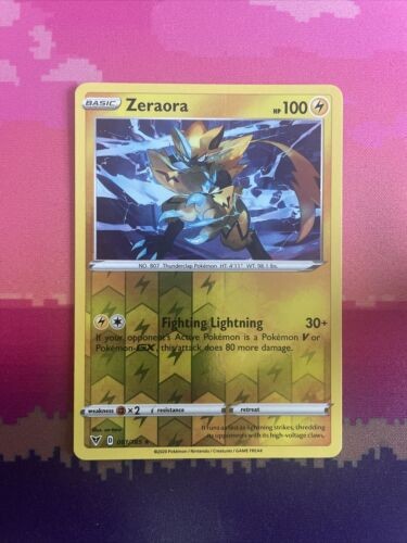 Pokemon Card Zeraora Vivid Voltage Reverse Holo Rare 061/185 Near Mint