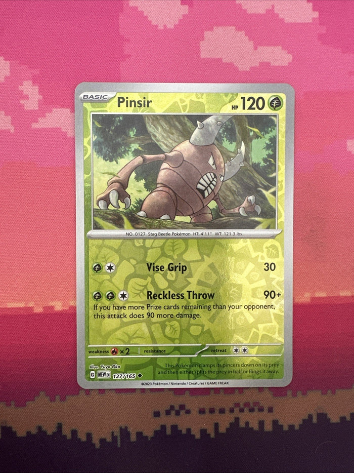Pokemon Card Pinsir Scarlet & Violet 151 Reverse Holo 127/165 Near Mint