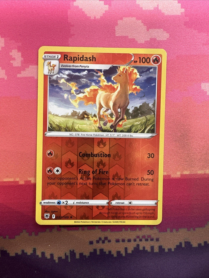 Pokemon Card Rapidash Astral Radiance Reverse Holo Rare 022/189 Near Mint