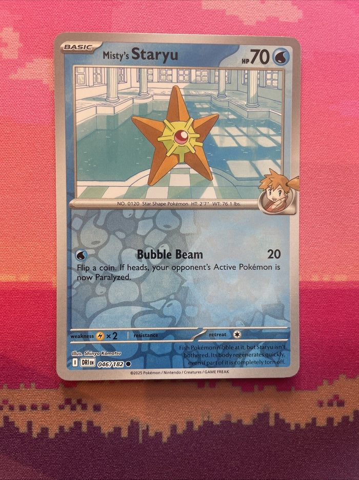 Pokemon Card Misty's Staryu Destined Rivals Reverse Holo 046/182 Near Mint