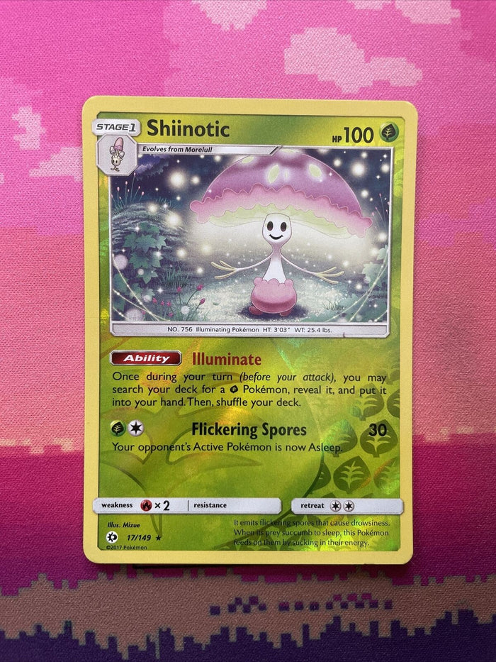 Pokemon Card Shiinotic Sun & Moon Reverse Holo 17/149 Near Mint