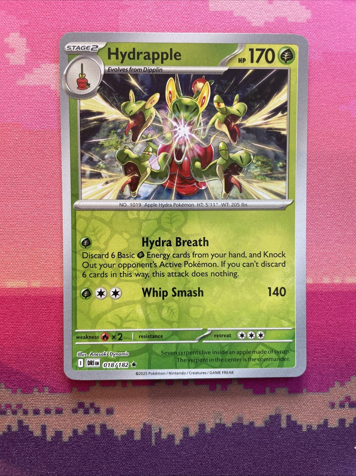 Pokemon Card Hydrapple Destined Rivals Reverse Holo Rare 018/182 Near Mint