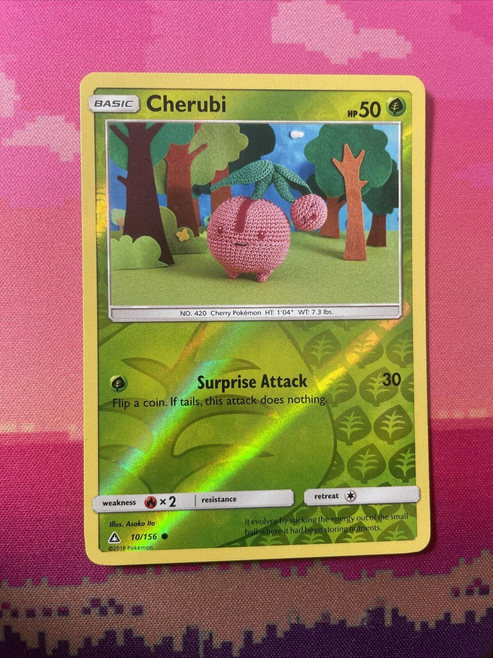 Pokemon Card Cherubi Ultra Prism Reverse Holo 10/156 Reverse Near Mint