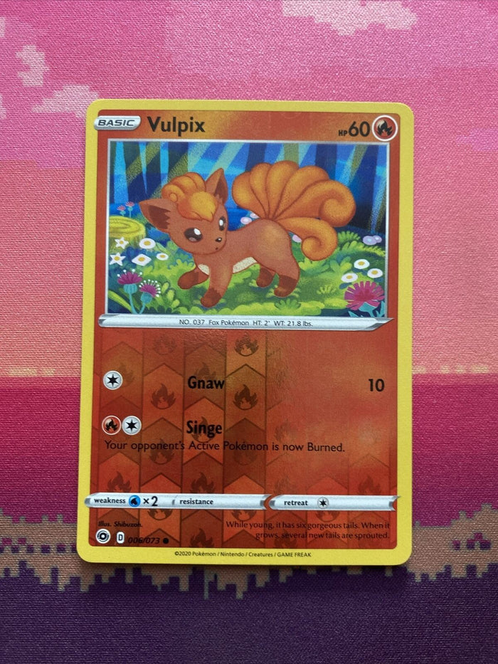 Pokemon Card Vulpix Champions Path Reverse Holo 006/073 Near Mint