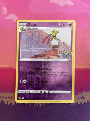 Pokemon Card Xatu Pokemon GO Reverse Holo Uncommon 033/078 Near Mint