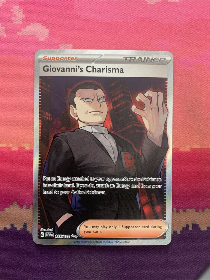 Pokemon Card Giovanni's Charisma 197/165 Ultra Rare Scarlet & Violet 151 NM
