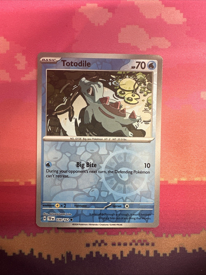 Pokemon Card Totodile Temporal Forces Reverse Holo 039/162 Near Mint
