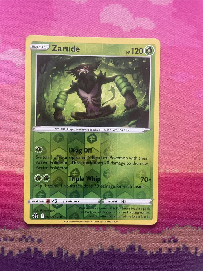 Pokemon Card Zarude Crown Zenith Reverse Holo Rare 016/159 Near Mint