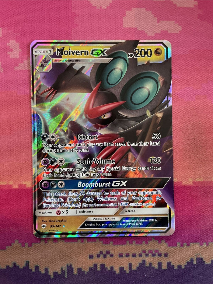 Pokemon Card Noivern GX 99/147 Ultra Rare Burning Shadows Near Mint