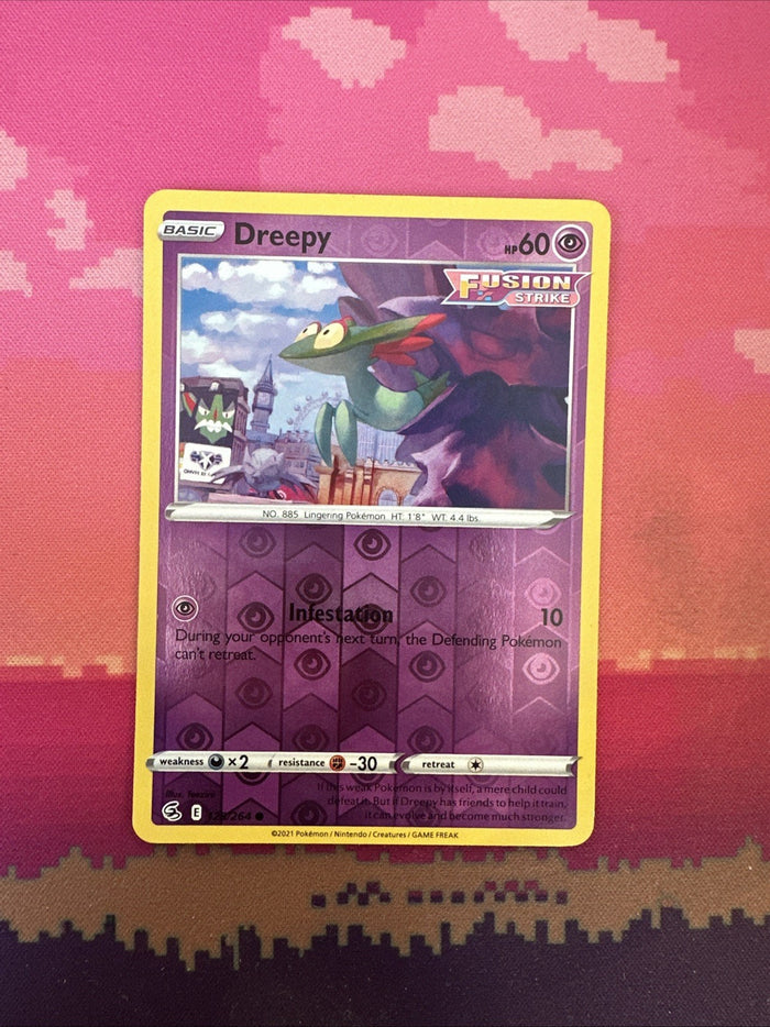 Pokemon Card Dreepy Fusion Strike Reverse Holo 128/264 Near Mint