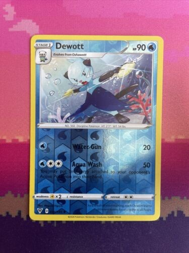 Pokemon Card Dewott Vivid Voltage Reverse Holo Uncommon 034/185 Near Mint