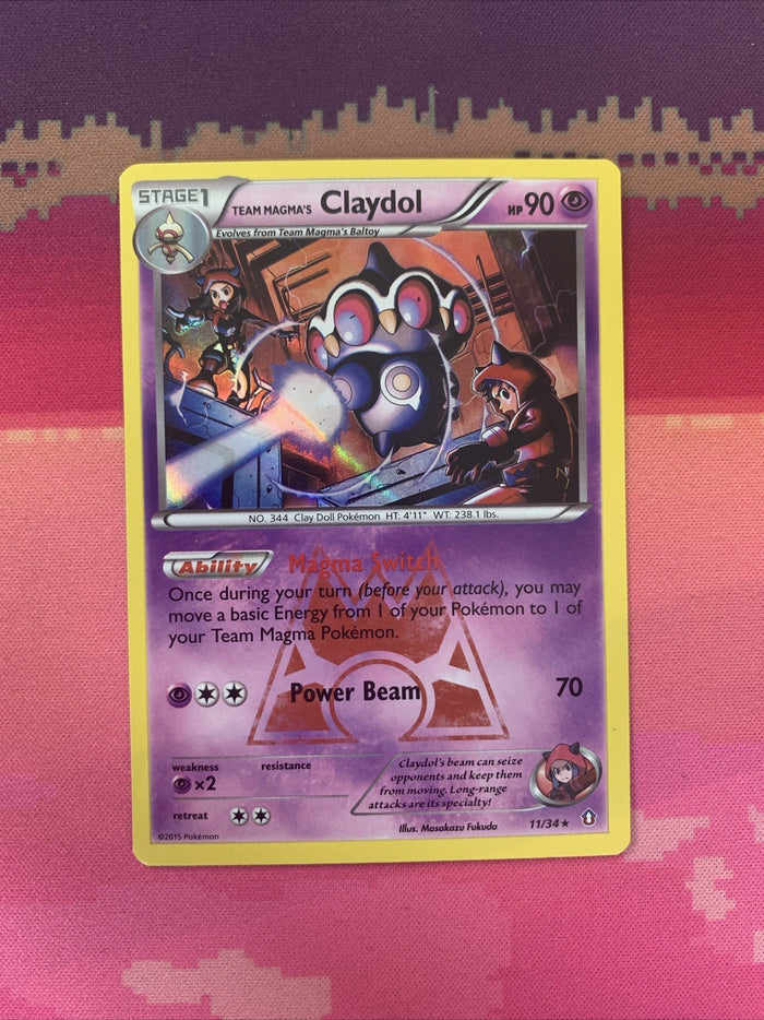 Pokemon Card Team Magma's Claydol Holo Rare 11/34 Double Crisis Near Mint