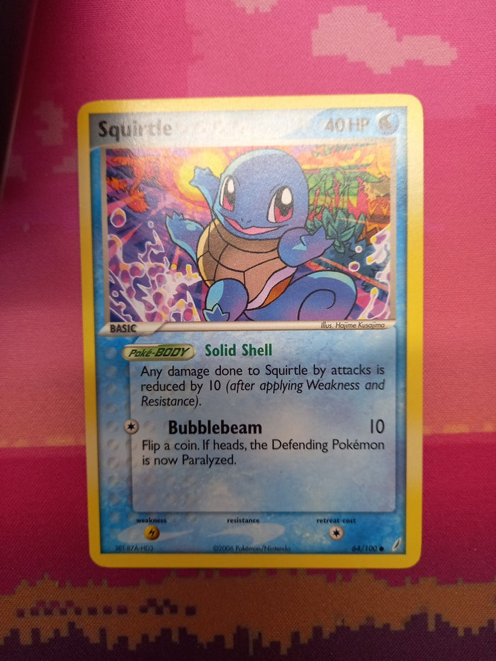 Pokemon Card Squirtle Crystal Guardians Common 64/100 Near Mint
