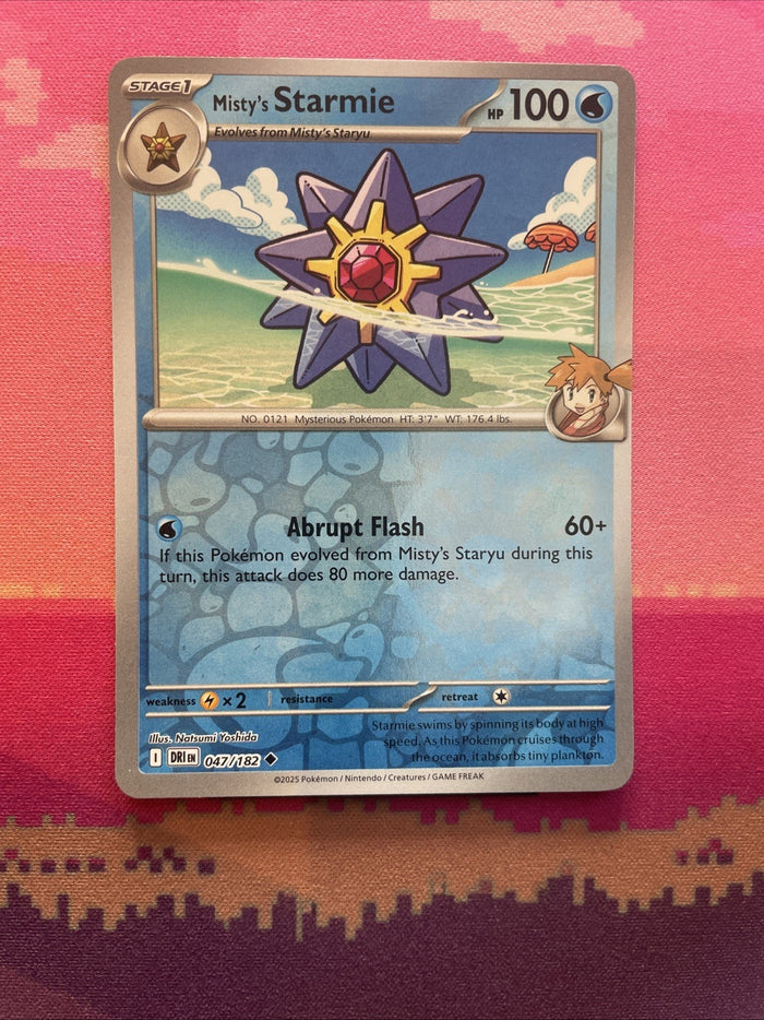 Pokemon Card Misty's Starmie Destined Rivals Reverse Holo 047/182 Near Mint