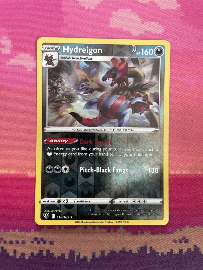 Pokemon Card Hydreigon Darkness Ablaze Reverse Holo Rare 110/189 Near Mint