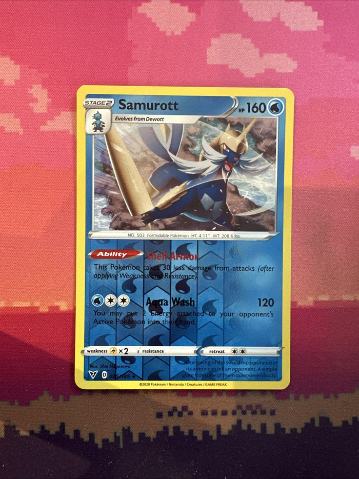 Pokemon Card Samurott Vivid Voltage Reverse Holo Rare 035/185 Near Mint
