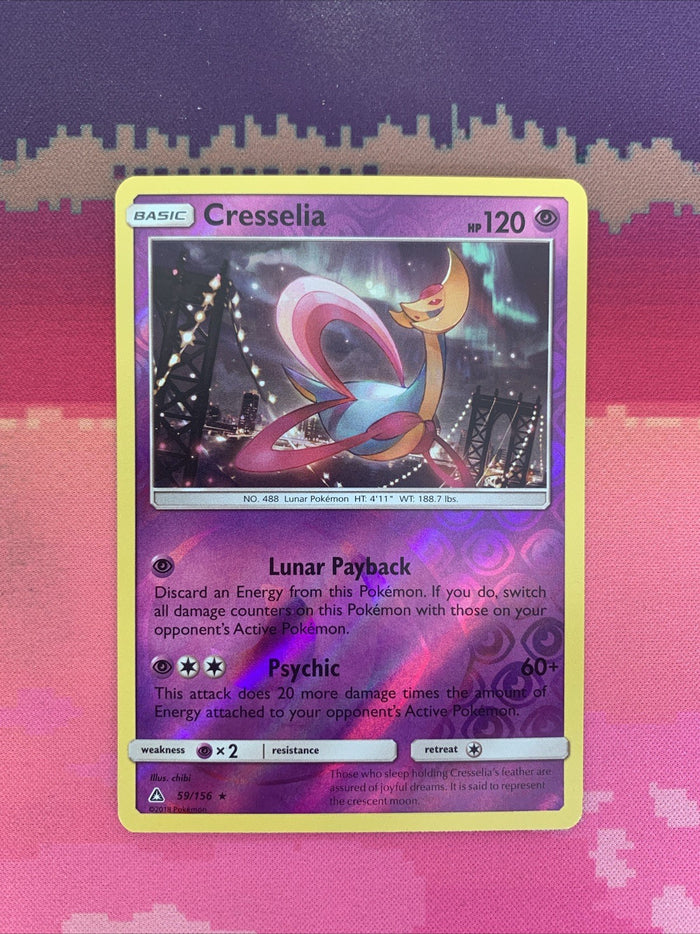 Pokemon Card Cresselia Ultra Prism Reverse Holo Rare 59/156 Near Mint