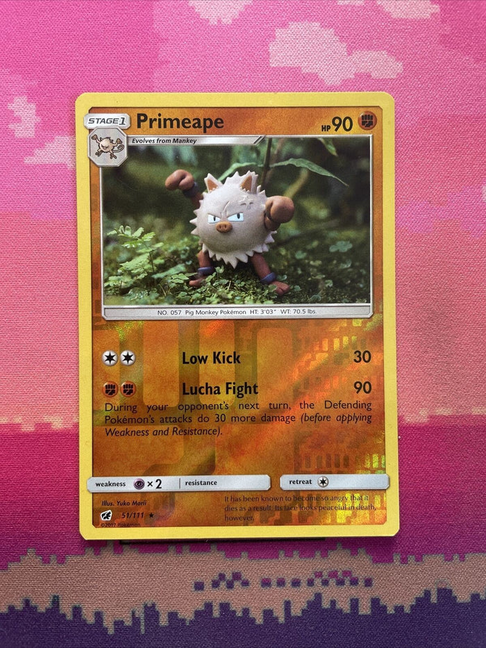 Pokemon Card Primeape Crimson Invasion Reverse Holo Rare 51/111 Near Mint