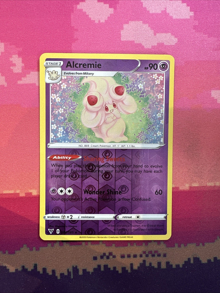 Pokemon Card Alcremie Vivid Voltage Reverse Holo Rare 081/185 Near Mint