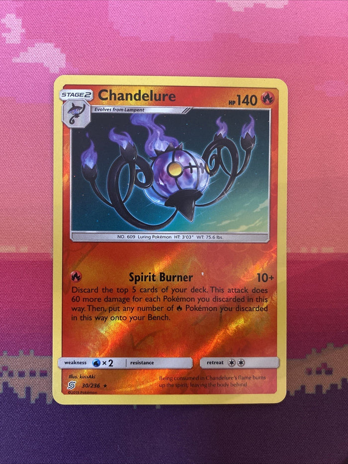 Pokemon Card Chandelure Unified Minds Reverse Holo Rare 30/236 Near Mint