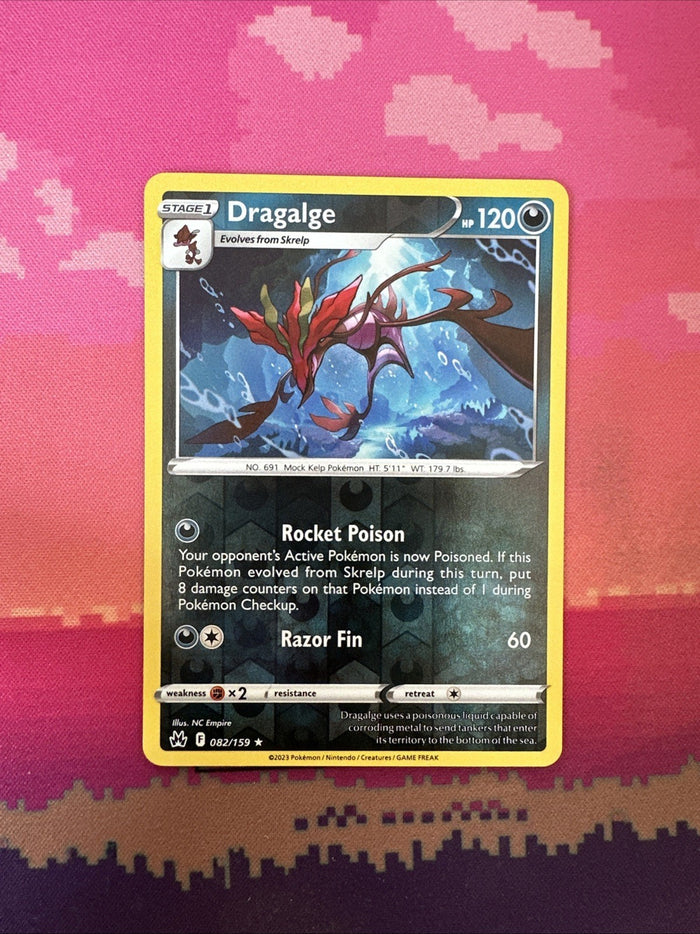 Pokemon Card Dragalge Crown Zenith Reverse Holo Rare 082/159 Near Mint