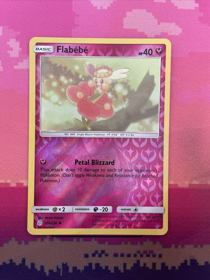 Pokemon Card Flabebe Cosmic Eclipse Reverse Holo 150/236 Near Mint