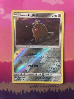 Pokemon Card Alolan Diglett Sun & Moon Reverse Holo 86/149 Near Mint