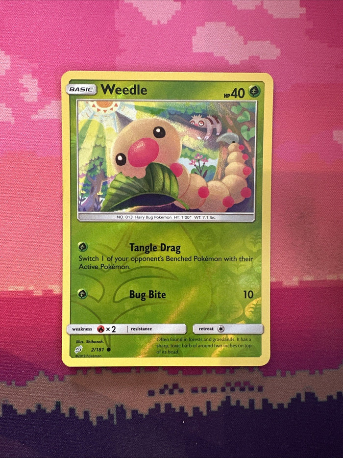 Pokemon Card Weedle Team Up Reverse Holo 2/181 Near Mint