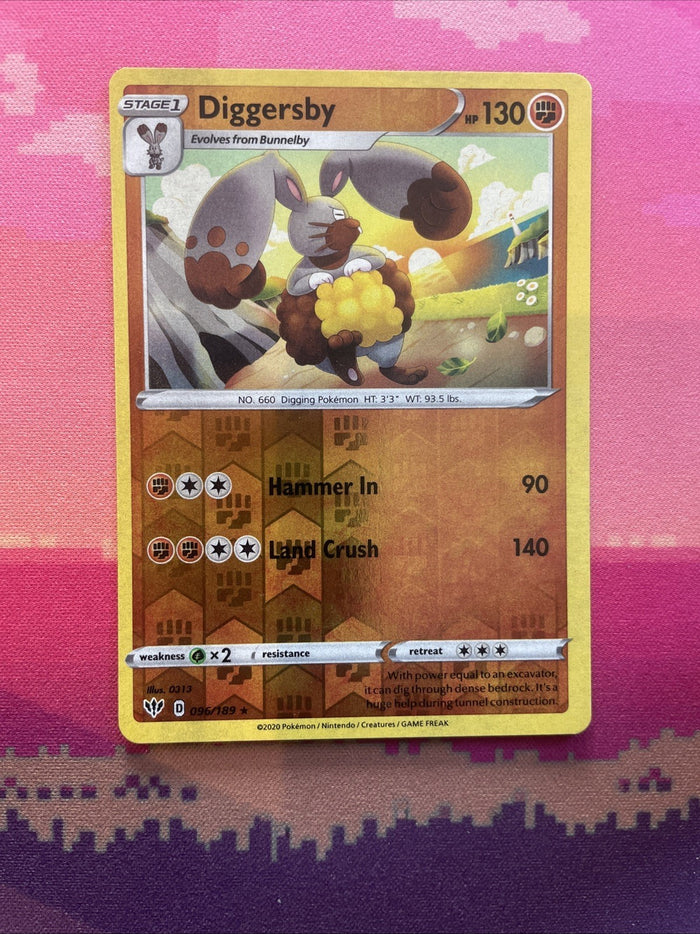 Pokemon Card Diggersby Darkness Ablaze Reverse Holo Rare 096/189 Near Mint