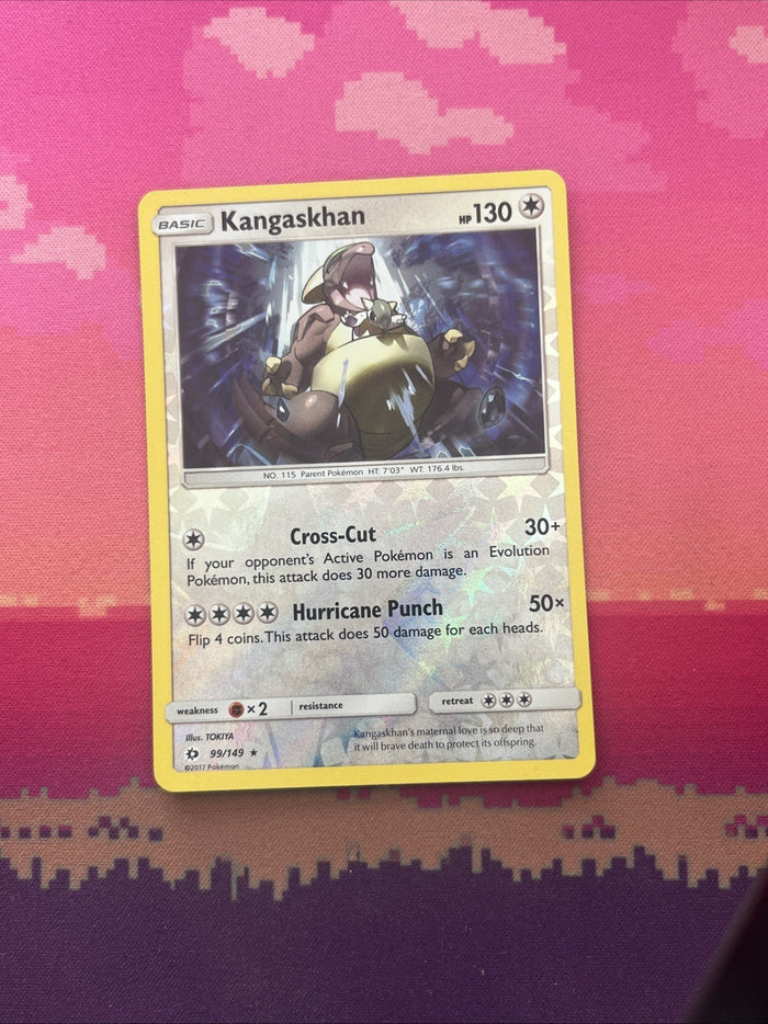 Pokemon Card Kangaskhan Sun & Moon Reverse Holo Rare 99/149 Near Mint