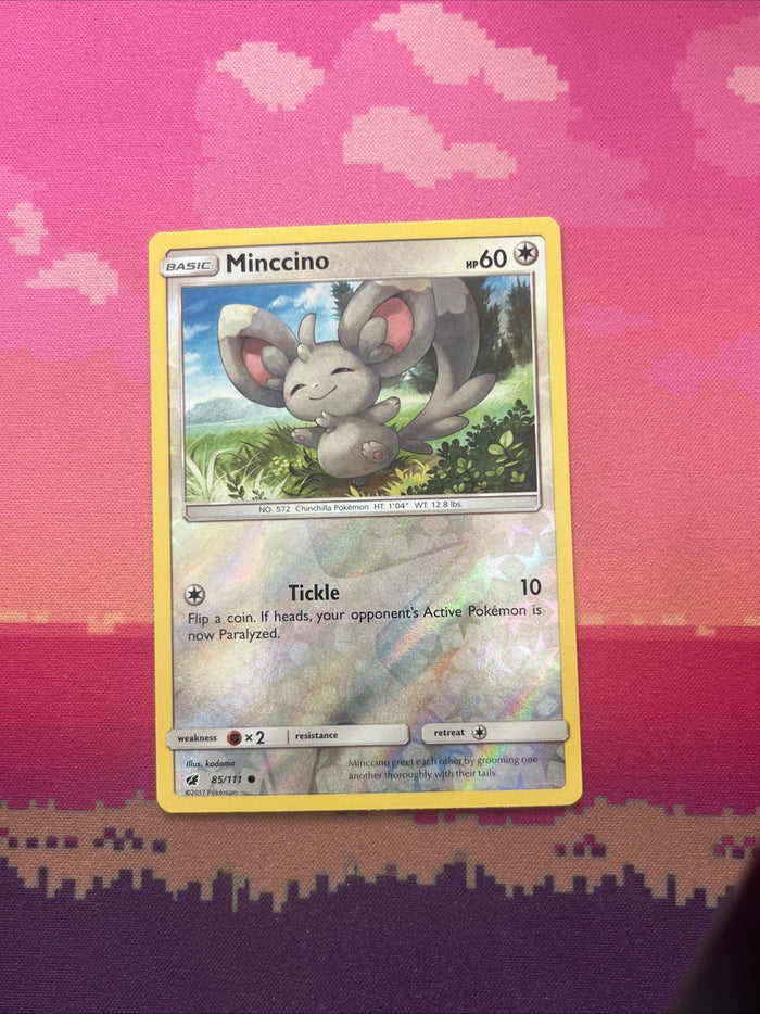 Pokemon Card Minccino Crimson Invasion Reverse Holo 85/111 Near Mint