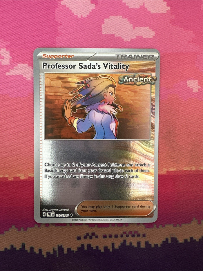 Pokemon Card Professor Sada's Vitality Prismatic Evolutions Reverse Holo 120/131