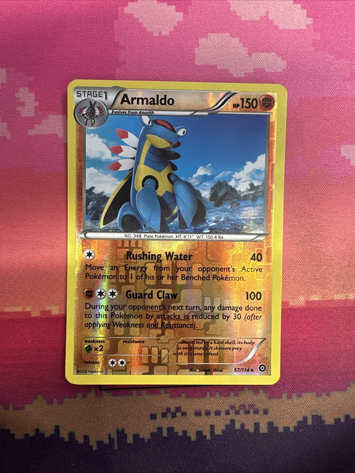 Pokemon Card Armaldo Steam Siege Reverse Holo Rare 57/114 Near Mint