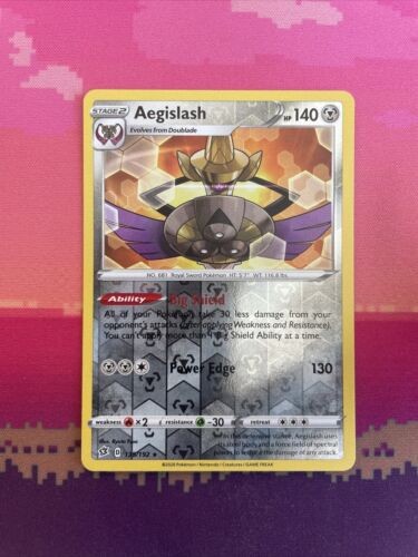 Pokemon Card Aegislash Rebel Clash Reverse Holo Rare 135/192 Near Mint
