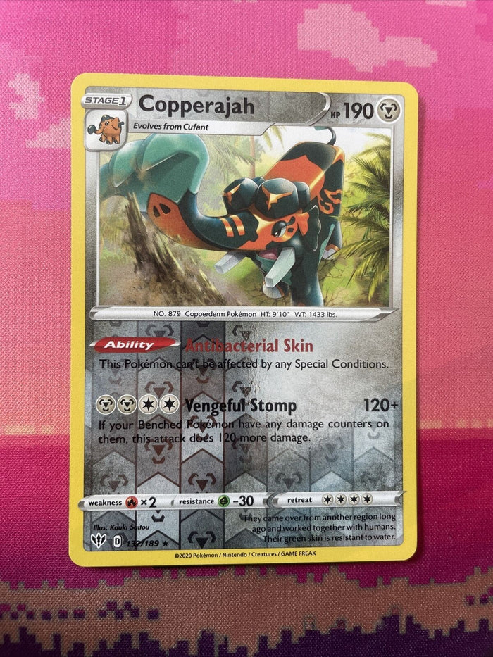 Pokemon Card Copperajah Darkness Ablaze Reverse Holo Rare 132/189 Near Mint
