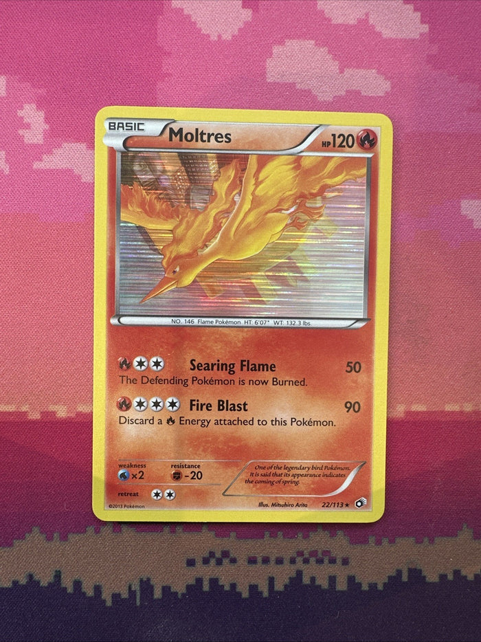 Pokemon Card Moltres Legendary Treasures Holo Rare 22/113 Near Mint