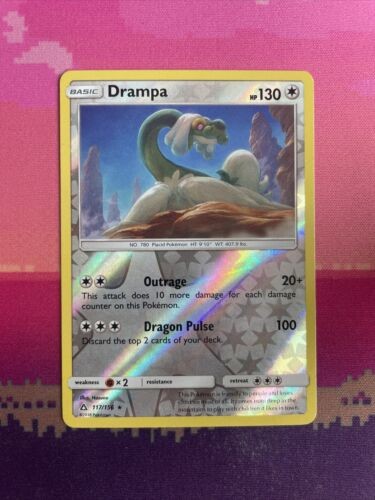 Pokemon Card Drampa Ultra Prism Reverse Holo Rare 117/156 Near Mint