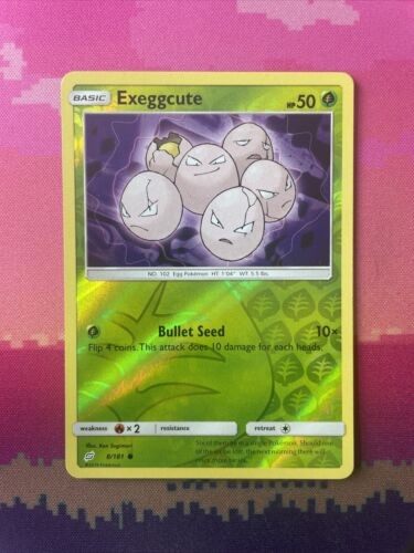 Pokemon Card Exeggcute Team Up Reverse Holo 8/181 Near Mint