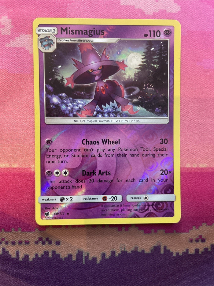 Pokemon Card Mismagius Crimson Invasion Reverse Holo Rare 40/111 Near Mint
