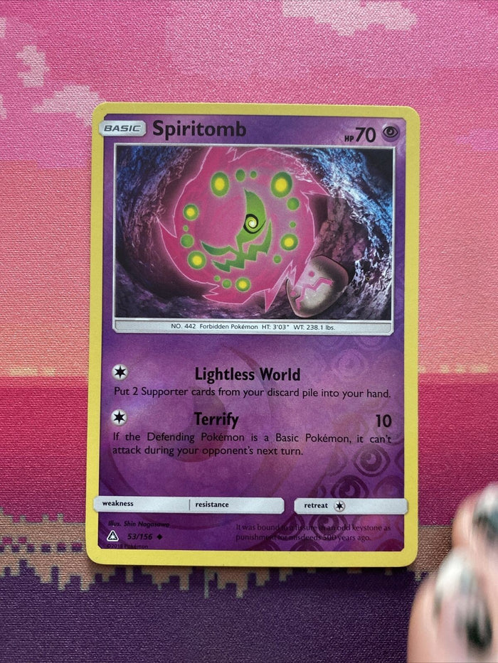 Pokemon Card Spiritomb Ultra Prism Reverse Holo Uncommon 53/156 Near Mint